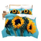 Conjunto de capa de edredom Feelyou Sunflower King Size impresso em 3D