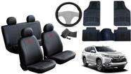 Conjunto de Capa Ergonômica Pajero Sport 2014 a 2018 + Tapete Resistente e Volante Sob Medida