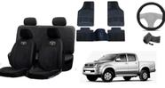 Conjunto de Capa Hilux 03-13 com Tapetes Duráveis e Volante Sob Medida