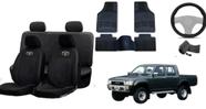 Conjunto de Capas de Couro para Hilux 91-03 + Tapete + Capa de Volante