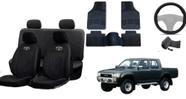 Conjunto de Capas de Couro para Hilux 91-03 + Tapete + Capa de Volante