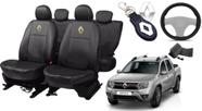 Conjunto de Capas de Couro Renault Oroch 2010 a 2011 + Capa de Volante