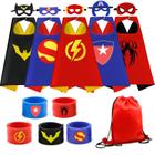 Conjunto de capas de super-heróis para crianças COTATERO com pulseiras, 5 peças