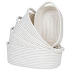 Conjunto de cestos de armazenamento CubesLand Small Cotton Rope, 5 peças, branco