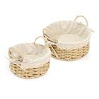 Conjunto de Cestos de Palha Organizador Decorativo Redondo