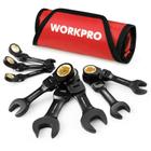 Conjunto de chaves WORKPRO Stubby Ratcheting 8 peças SAE 5/16-3/4 pol.