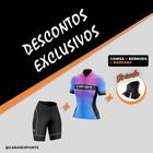 Conjunto de ciclismo Camisa Ariel rosa e Bermuda Madone + bandana preta Cabani Sports-