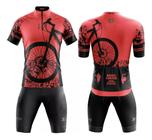 Conjunto de Ciclismo Camisa C/ Proteção UV e Bermuda C/ Forro Interno