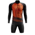 Conjunto de Ciclismo Masculino Forro Gel Blusa Manga Longa Ciclistas