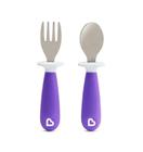 Conjunto De Colher E Garfo Inox Roxo - Munchkin