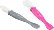 Conjunto de Colheres Silicone Ponta Dupla Colors Rosa/Cinza - Clingo