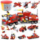 Conjunto de construção EP EXERCISE N PLAY City Fire Truck com helicóptero