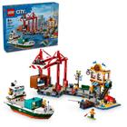 Conjunto de construção LEGO City Seaside Harbor com navio de carga 60422