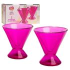 Conjunto de copos Martini Paris Hilton Double Wall 200 ml rosa choque