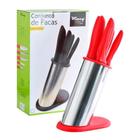 Conjunto De Cozinha Com 5 Facas De Inox Cabo De Plástico - Wincy