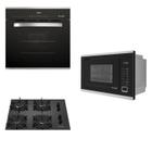 Conjunto de Cozinha Cooktop 4 Bocas, Forno 68L Digital e Micro-ondas Preto - Mueller