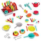 Conjunto de cozinha de brinquedo Battat Deluxe 71 unidades com 4 configurações de mesa