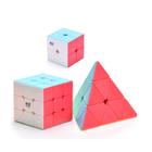 Conjunto de cubos de quebra-cabeça CuberSpeed Cube 2x2 3x3 Pyraminx sem adesivo