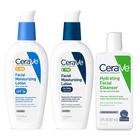 Conjunto de cuidados com a pele CeraVe AM & PM hidratante facial com limpador SPF30 +