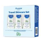 Conjunto de cuidados com a pele de viagem Mustela Baby com água sem enxágue 50 mL x3