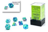 Conjunto de dados Chessex Festive Waterlily/White Polyhedral 7 unidades