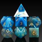 Conjunto de dados Gemstone DNDND Turquoise, 7 peças para D&D em estanho metálico