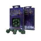 Conjunto de dados Q WORKSHOP Call Of Cthulhu preto e verde 7 peças