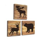 Conjunto de decoração de cabine de madeira HomeRustique Real Bear Deer Moose