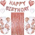 Conjunto de decorações de festa de aniversário Morofme Rose Gold Theme