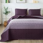 Conjunto de edredões Andency listrado roxo/cinza king size (270x240 cm) 