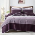 Conjunto de edredões Andency listrado roxo/cinza king size 3 peças