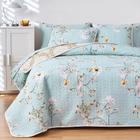 Conjunto de edredões Joyreap Reversível Floral Aqua 3 peças