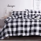 Conjunto de edredom Andency Black Plaid em tamanho real com 3 peças