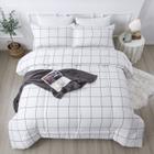 Conjunto de Edredom Andency White Grid - Com 1 Edredom e 2 Fronhas