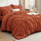 Conjunto de edredom Bedsure King Size 7 peças de laranja queimada