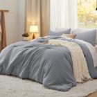 Conjunto de edredom Bedsure King Size Grey GentleSoft 3 peças