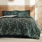 Conjunto de edredom Bedsure Queen Floral Forest Green 7 peças