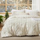 Conjunto de edredom Bedsure Tufted Boho, tamanho completo, bege, 3 peças