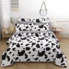 Conjunto de edredom SUCSES Cow Print Queen Size com lençóis, 8 unidades