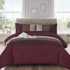 Conjunto de edredom WONGS BEDDING Burgundy Reversível King Size