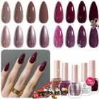 Conjunto de esmaltes AZUREBEAUTY 4 cores marrom roxo glitter