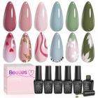 Conjunto de esmaltes de gel Beetles Winter 6 cores para mulheres