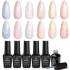 Conjunto de esmaltes de gel besouros Pearl 6 cores LED UV de 7,5 ml