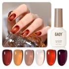 Conjunto de esmaltes de gel GAOY Jelly Brown 6 cores 6,5 ml Salon DIY