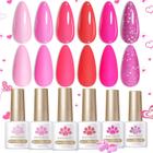 Conjunto de esmaltes em gel Born Pretty Neon Pink 7 ml (6 cores)