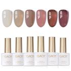 Conjunto de esmaltes em gel GAOY Jelly Brown White 6 cores 7,3 mL