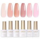 Conjunto de esmaltes em gel GAOY Jelly Nude Pink 6 cores 7,3 mL