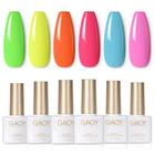 Conjunto de esmaltes em gel GAOY Neon Green Pink 6 cores 7,3 mL