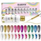 Conjunto de Esmaltes em Gel RARJSM Metallic Liner - 12 Cores de 5ml (UV/LED)