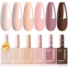 Conjunto de esmaltes para unhas, besouros, gel neutro, 6 unidades, 15 ml, nude e marrom